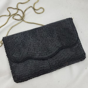Vintage beaded black purse La Royale 1960s bag