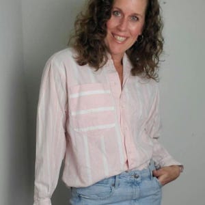 1990s blouse Lizwear pink vintage 90s shirt