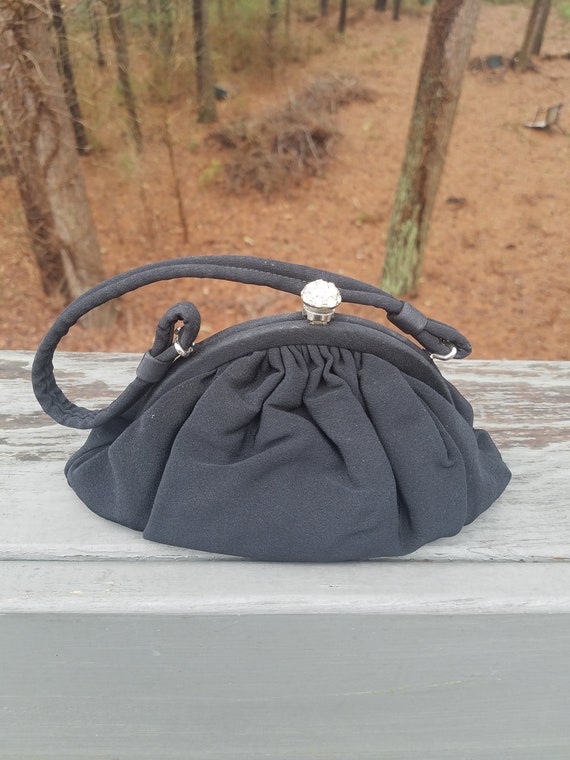 1950s handbag vintage 50s black JR USA evening bag - image 6