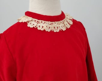 Jaren 60 jurk meisjes vintage jaren 60 mod-stijl rood fluweel