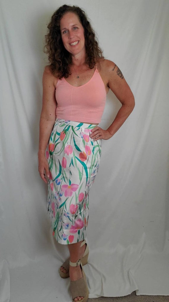 1980s skirt pastel Patchington vintage 80s tropic… - image 3