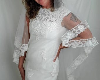 1960er Brautkleid Vintage 60er Jahre weißer Schleier