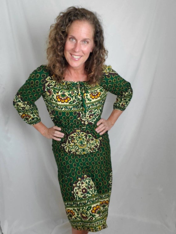 1970s dress green handmade vintage 70s midi - image 7