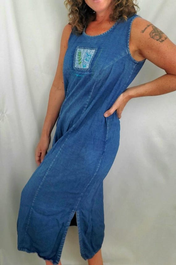 90s denim dress style Vintage | Minimalist Button Front Midi Dress | Casual Everyday Jean Dress | Y2K Grunge | Size L Sky Blue Rustic Wedding 19/08/24 Size:AU 6 (US 2) Womens French Connection 90s