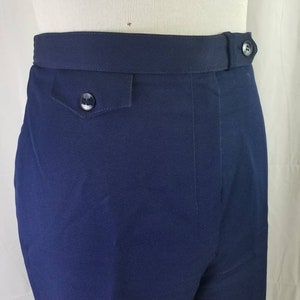 1970s pants navy blue vintage 70s high waist Panther slacks
