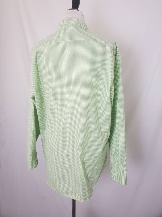 1990s blouse vintage 90s green checkered monkey L… - image 8