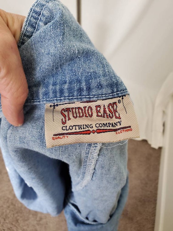 1990s denim blazer vintage 90s Studio Ease jean j… - image 10