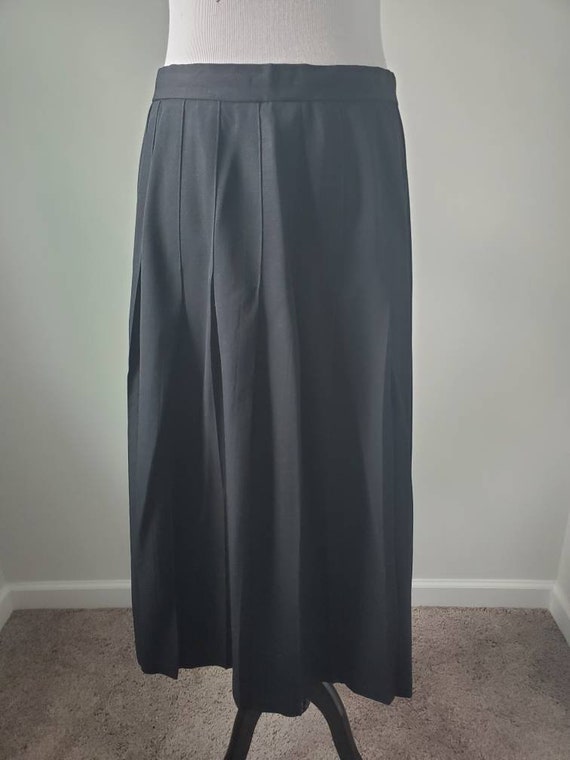 1980s skirt black pleated vintage 80s Meeting Str… - image 6