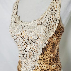 Vintage animal print corset blouse