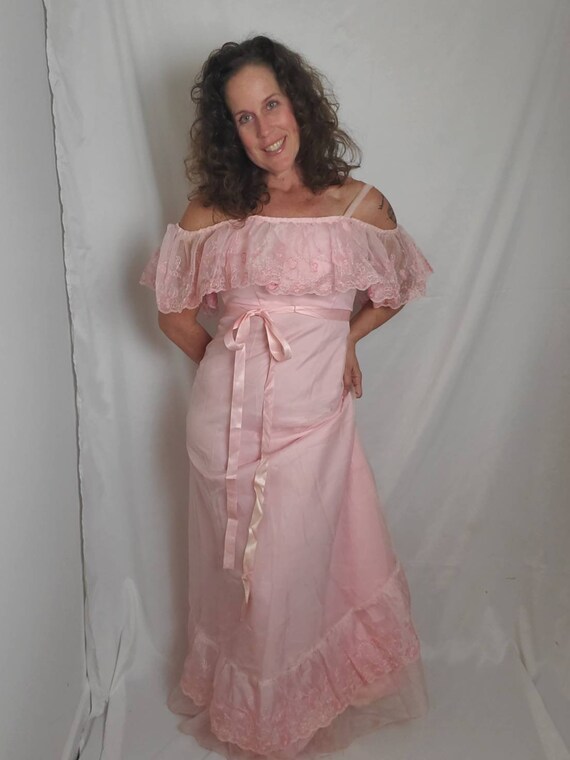 1970s dress pretty in pink vintage 70s maxi formal - image 3