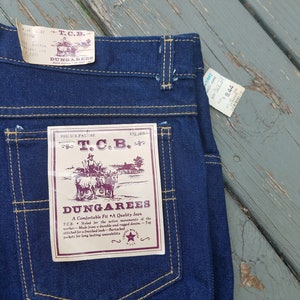1970s jeans vintage 70s T.C.B. denim cowboy worker dungarees nwt