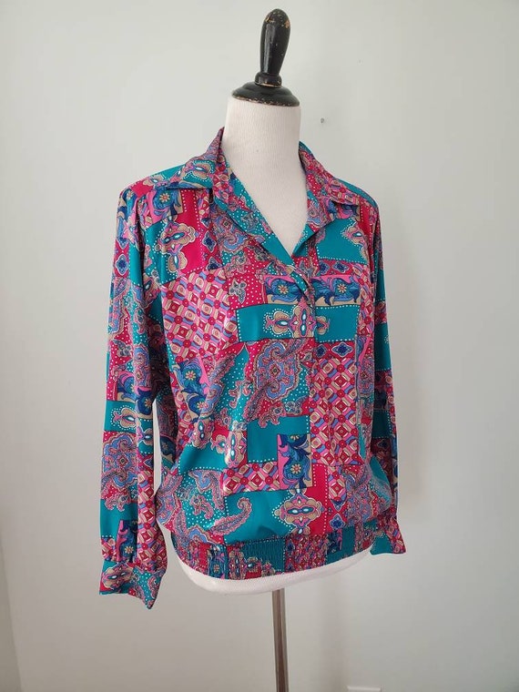 1980s blouse Alfred Dunner vintage 80s abstract p… - image 9