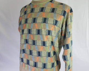1990s sweater Travelsmith vintage 90s geometric pullover