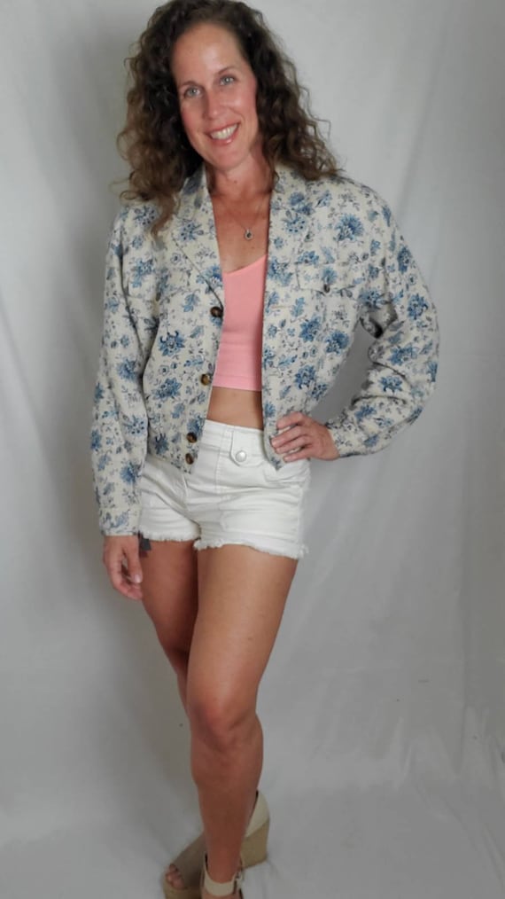 1990s jacket cropped vintage 90s floral Liz Claib… - image 5