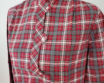 1970s flannel shirt plaid vintage 70s blouse NWT