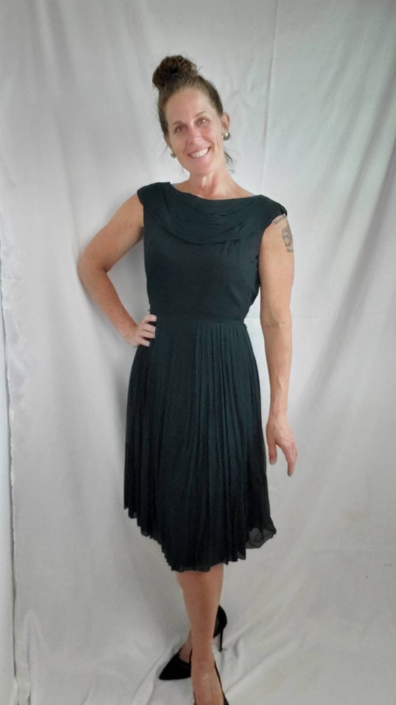 1960s dress vintage 60s little black Henry lee mi… - image 3