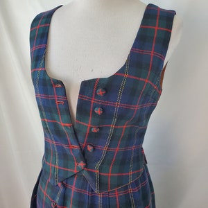 1970s plaid vest and skirt vintage 70s school girl outfit