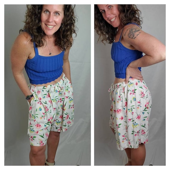 1990s shorts floral vintage 90s culottes - image 1