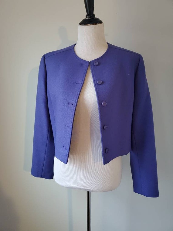 1980s jacket Pendleton vintage 80s purple wool cr… - image 8