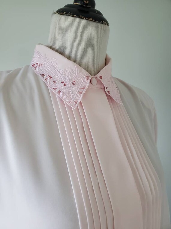 1980s blouse vintage 80s pink Yves St. Clair top - image 6