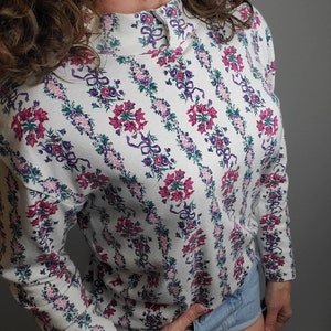 1980s blouse floral 80s vintage Zero Sport top