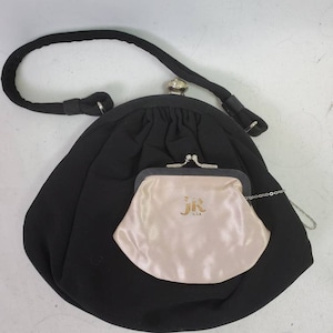 1950s handbag vintage 50s black JR USA evening bag