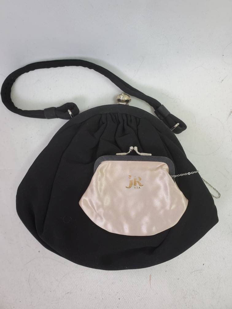 1950s Handbag Vintage 50s Black JR USA Evening Bag - Etsy