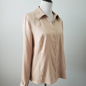 1980s blouse vintage 80s gold JM Collection beige top image 6