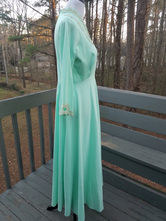 1970s dress vintage 70s sea foam green formal ret… - image 7