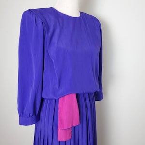 1980s dress purple vintage R.E.O 80s midi