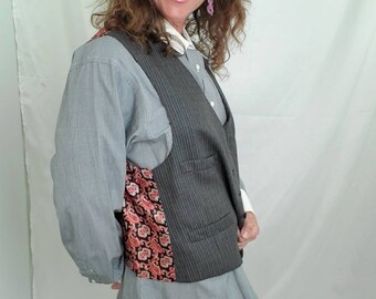 1970s vest vintage 70s steampunk striped waistcoat