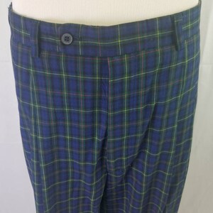 Pantalones de golf Hiltl de cuadros azules con pliegues de los años 70