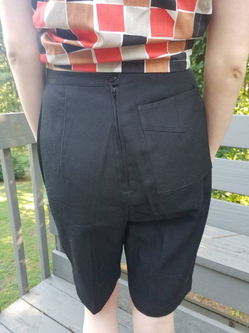 Vintage black shorts 60s Catalina Sportswear high waisted Bermuda shorts