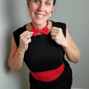 Vintage 90s cummerbund red 1990s after six bowtie and handkerchief