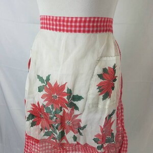 1960er Schürze Weihnachten Vintage Weihnachtsstern Hostess Leinen