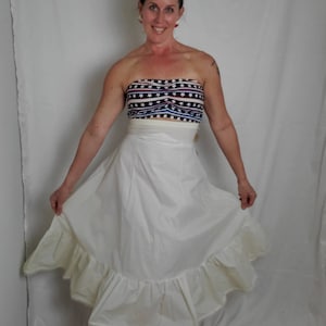 1970s petticoat crinoline white vintage 70s prairie skirt