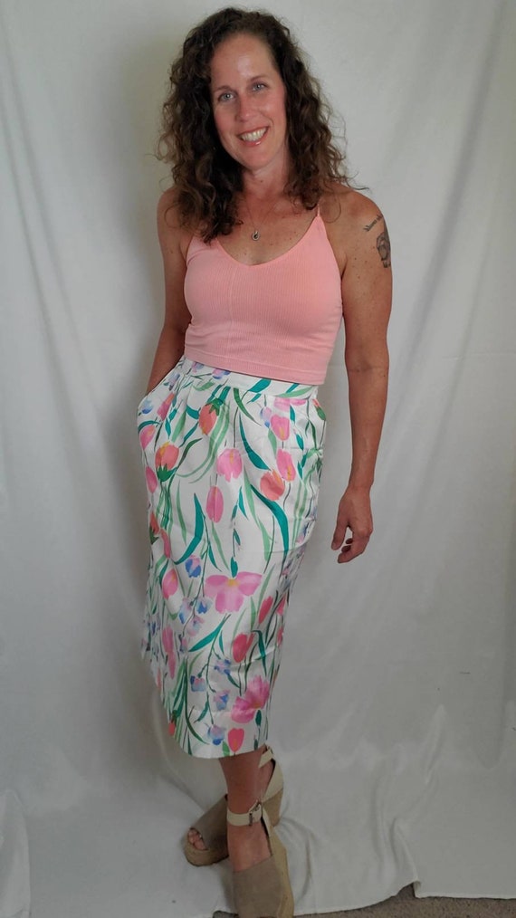 1980s skirt pastel Patchington vintage 80s tropic… - image 4