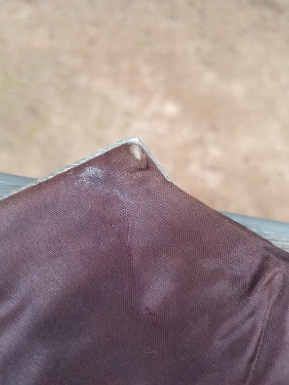 Antique clutch victorian brown fabric finger purse - image 10