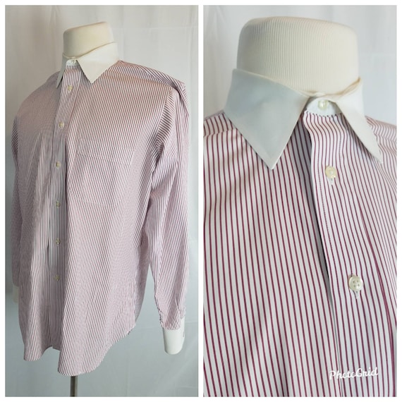 1990s pin striped shirt vintage 90s does 20s maroo