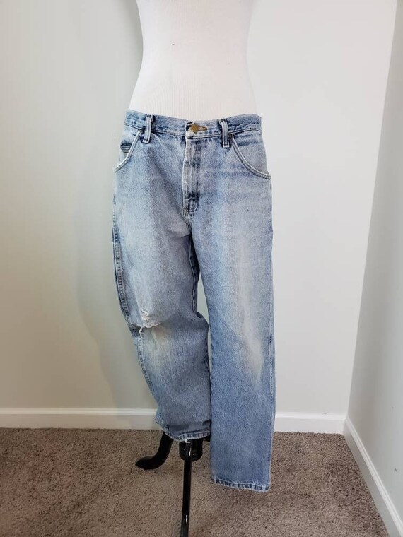 1980s jeans Wrangler vintage 80s ripped denim - image 3
