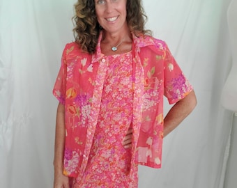 1990er Jahre Kleid Set floral Vintage 90er Jahre Bluse und Maxi