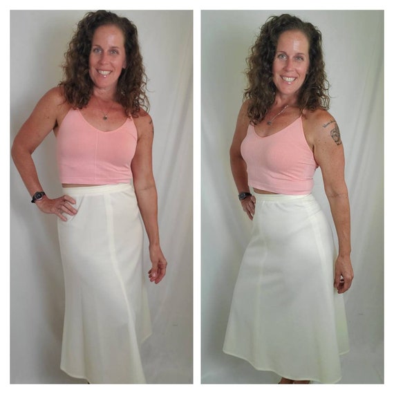 1970s skirt 70s ivory classic retro Adde II midi