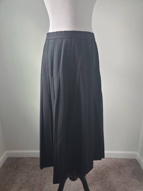 1980s skirt black pleated vintage 80s Meeting Str… - image 8