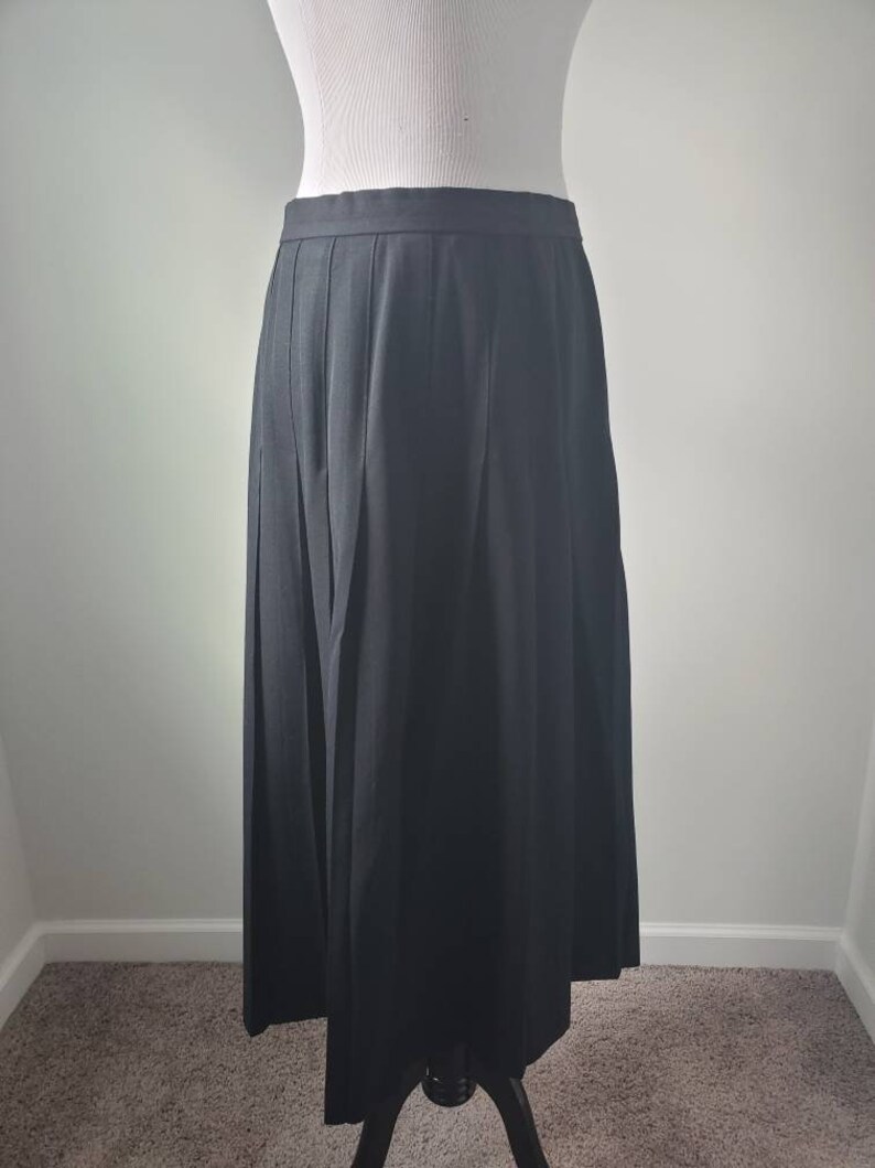 1980s Skirt Black Pleated Vintage 80s Meeting Street Midi - Etsy