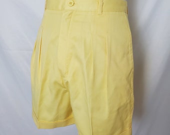 1980s shorts Oscar Dela Renta yellow bermudas