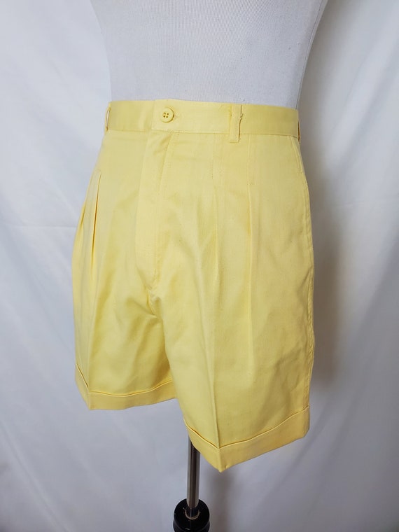 1980s shorts Oscar Dela Renta yellow bermudas - image 8