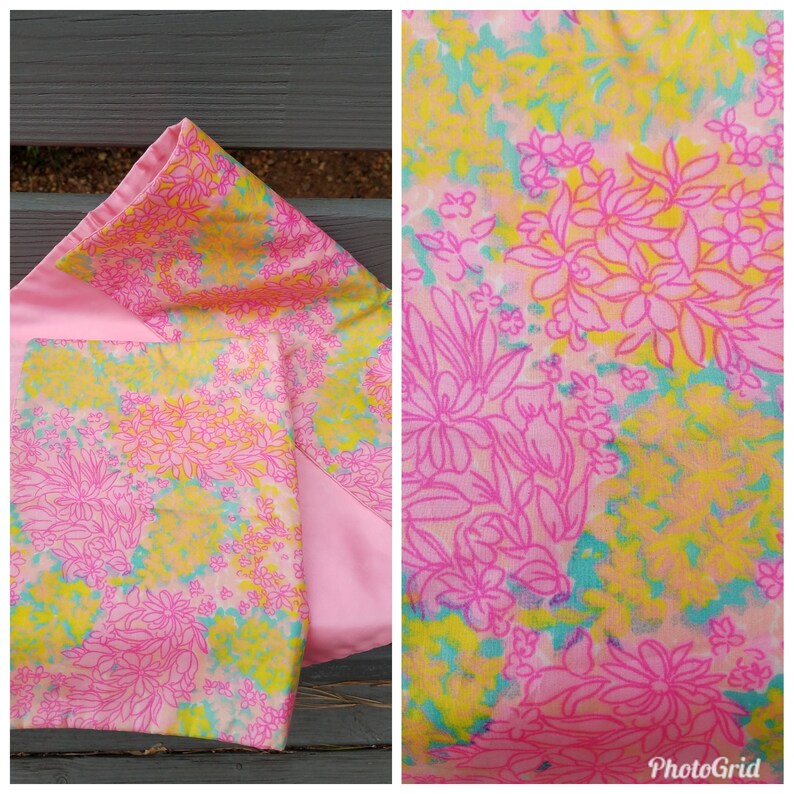 Lingerie bags vintage 1970s travel bags 2 vibrant floral spring bags