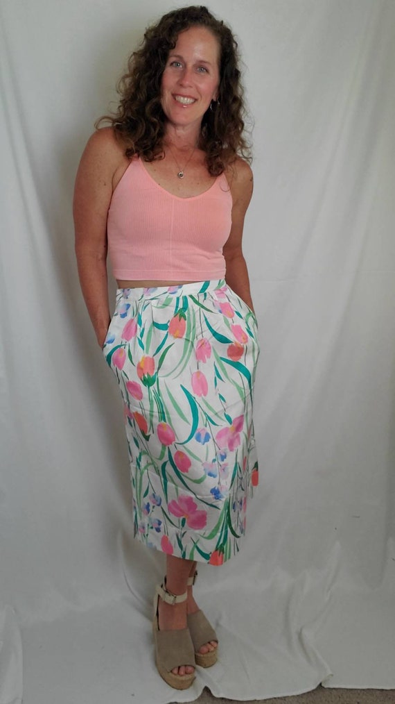 1980s skirt pastel Patchington vintage 80s tropic… - image 2