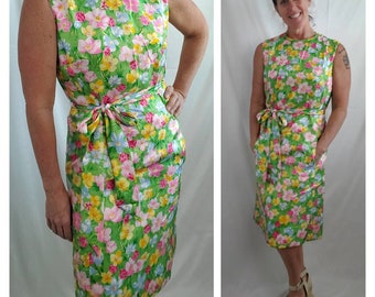 1960s dress vintage 60s McMullen tropical floral midi