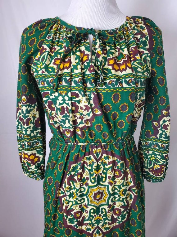 1970s dress green handmade vintage 70s midi - image 10